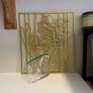 Gold Floral Metal Wall Art